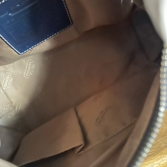 Vintage coach No D06I-9566 navy blue and white shoulder bag - Picture 11 of 12